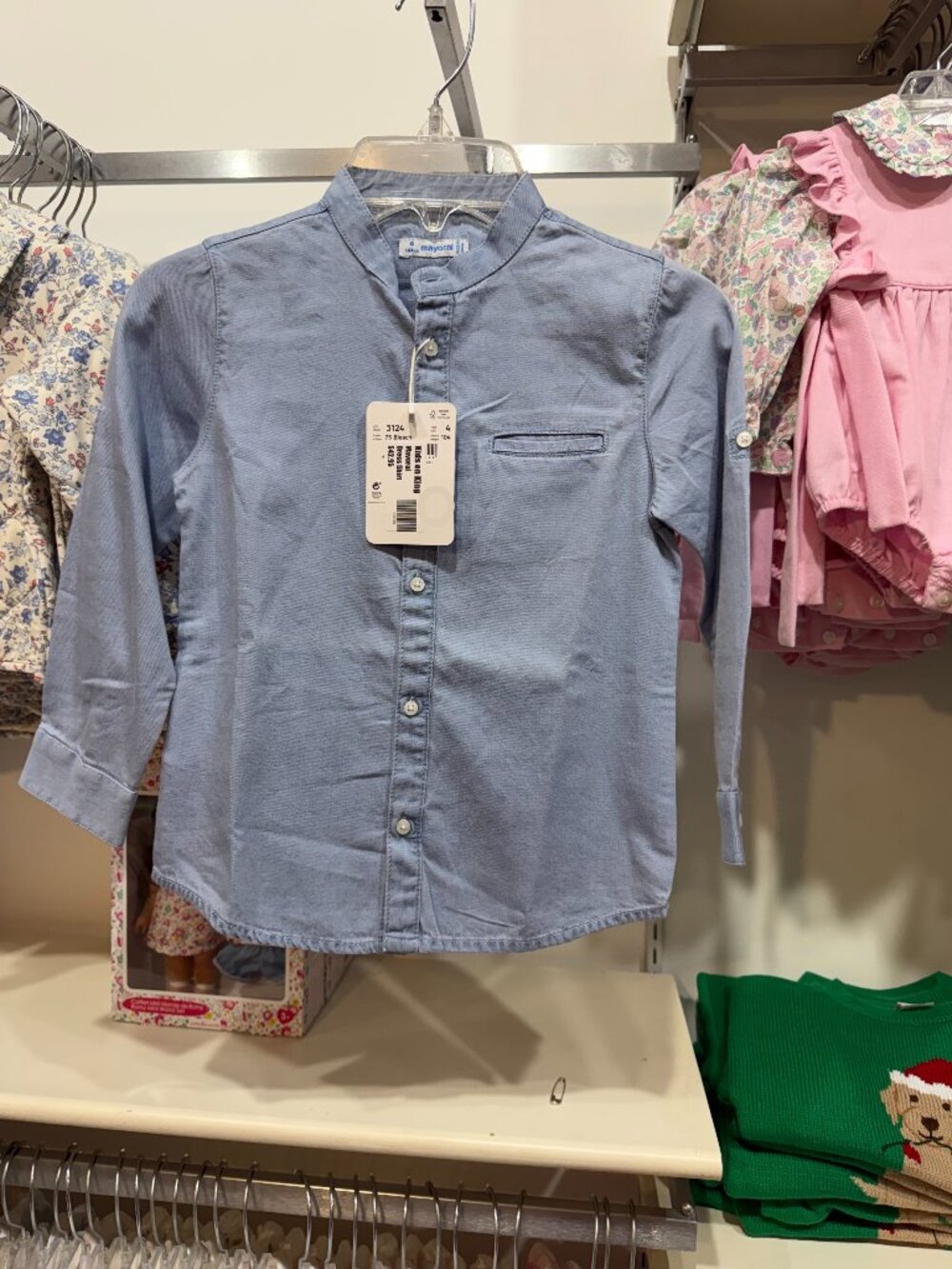 Mayoral Collarless Button Down